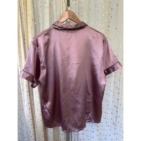 Unbranded Mauve Pink Button Down Pull On Shorts Satin Pajamas PJ Set XL - Picture 4 of 11